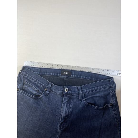 Paige Federal Slim Straight Jeans Dark Blue Denim Cellar Wash Men’s Size 36x29 - Picture 4 of 8